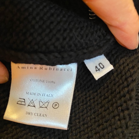 Amina Rubinacci Creta Zip Cardigan Black 40 - Picture 8 of 8